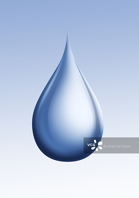 背景中的单滴蓝色水滴图片素材