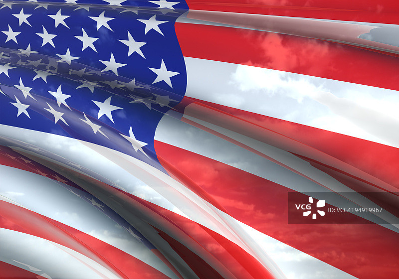 美国国旗3D效果图片素材