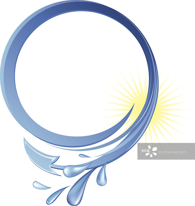 可回收水插图——节约用水概念图图片素材