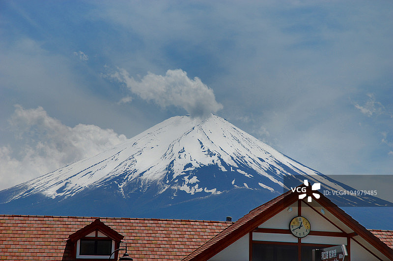 河口湖JR站-富士山图片素材