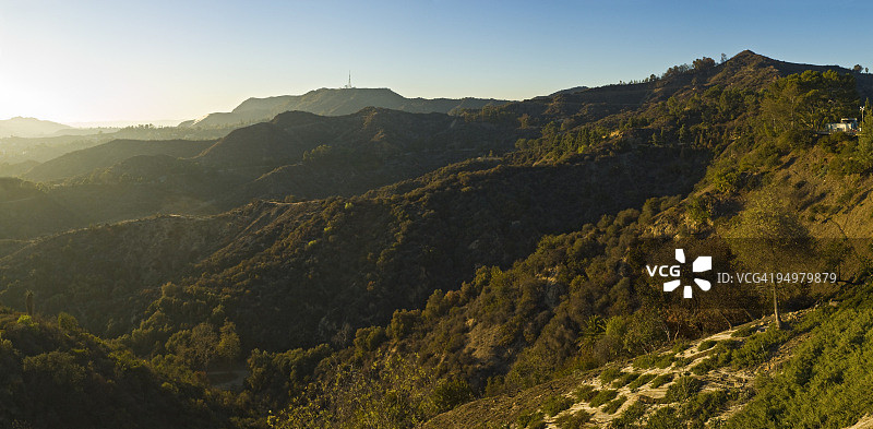 好莱坞山日落图片素材