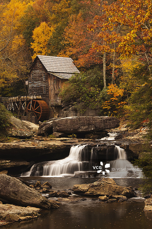 巴布科克州立公园格莱德溪磨坊图片素材