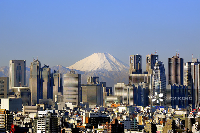 东京景色：新宿与富士山图片素材