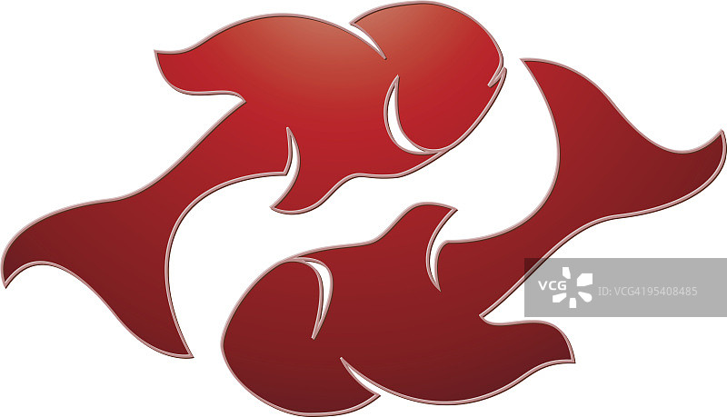 红色双鱼座图案图片素材