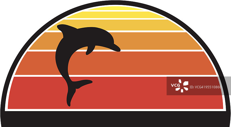 日落下的海豚图片素材