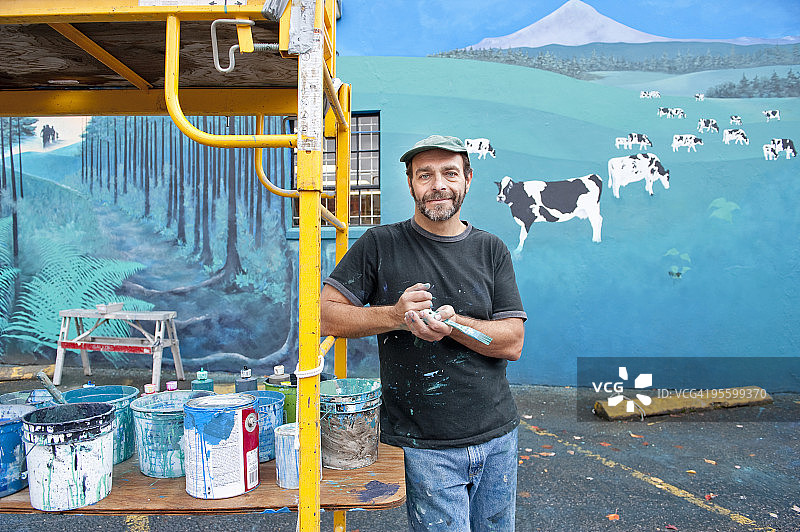 壁画艺术家肖像图片素材