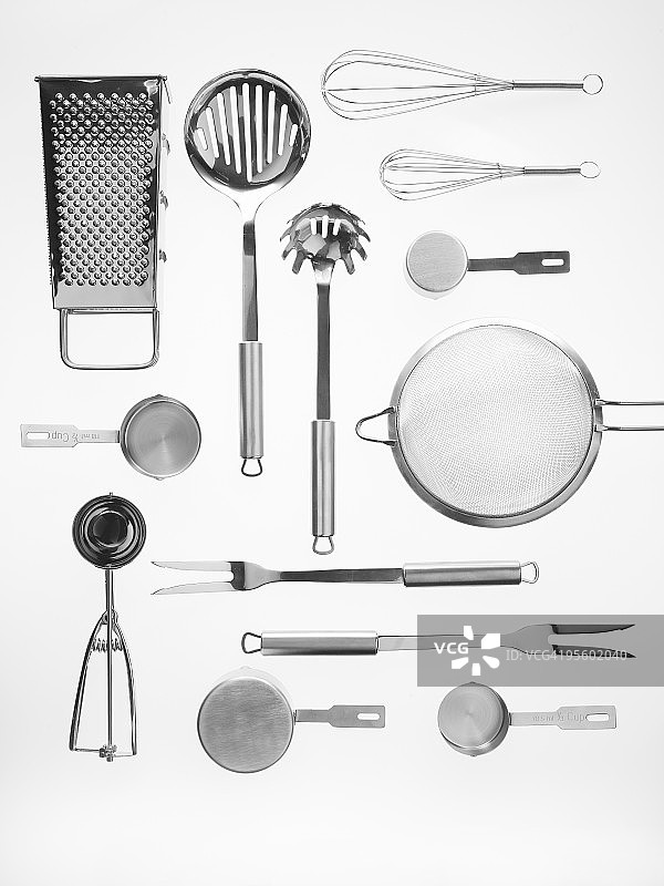 白色背景上的厨房工具图片素材
