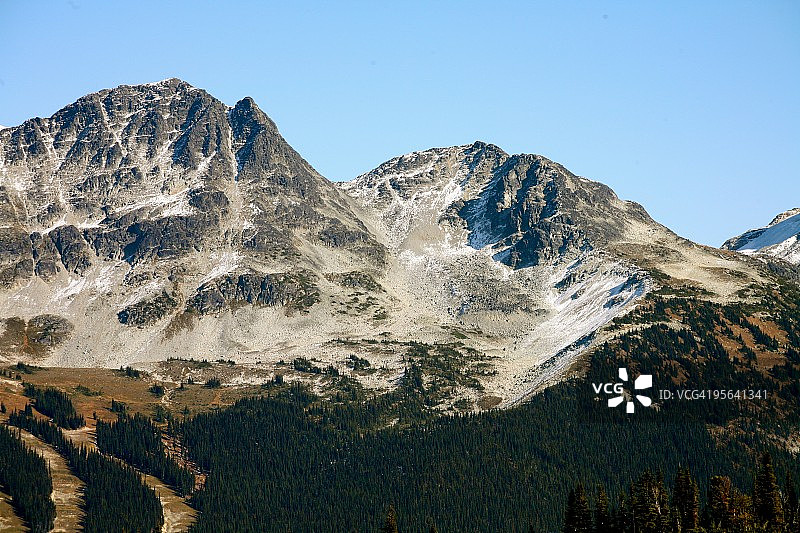 惠斯勒黑梳山附近的群峰图片素材