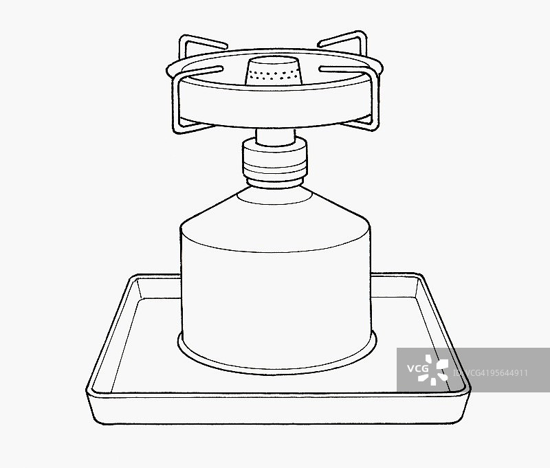 黑白露营炉插画图片素材