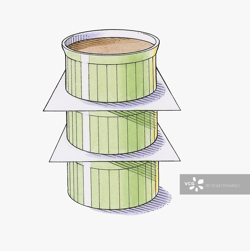 纸张分隔的烤盅插画图片素材