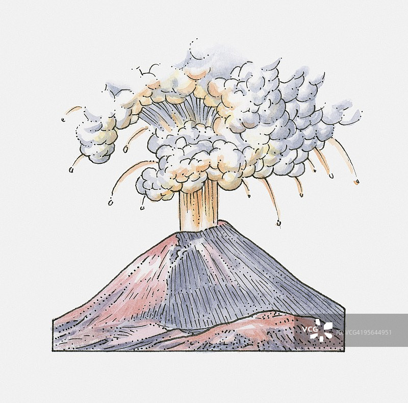 火山喷发插画图片素材