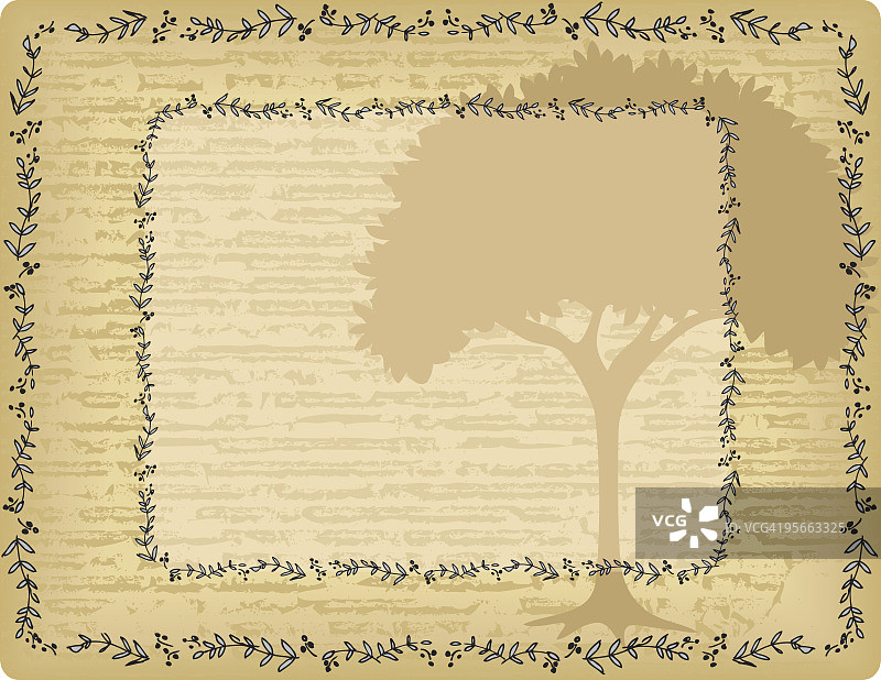 带有潦草藤蔓的纸板背景图片素材