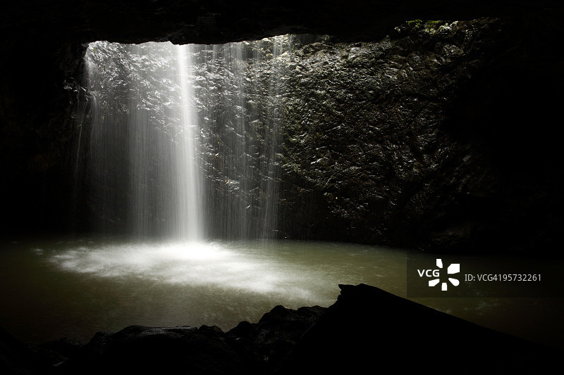 澳大利亚昆士兰州天然桥瀑布图片素材