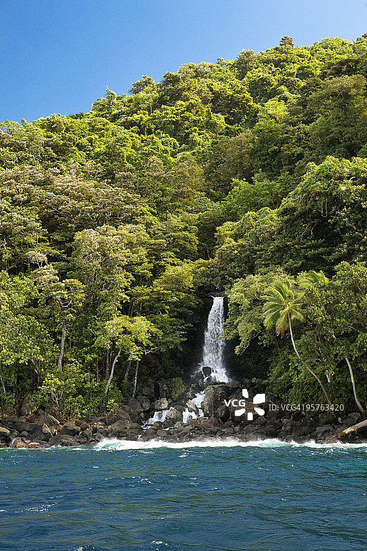 斐济的海岸瀑布图片素材