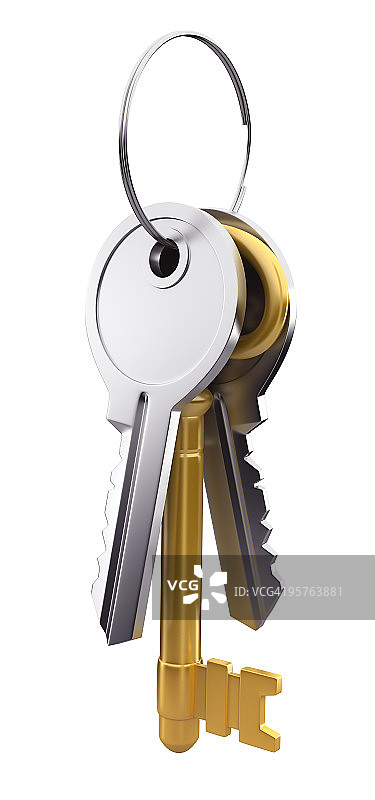 银色和金色钥匙串图片素材
