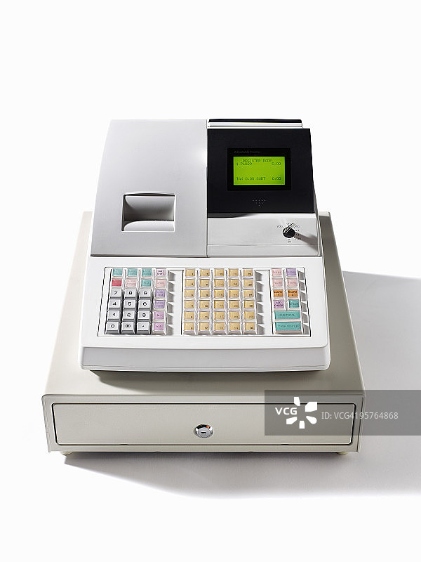 白色背景收银机图片素材