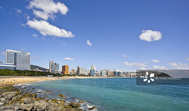 釜山海云台海滩图片素材