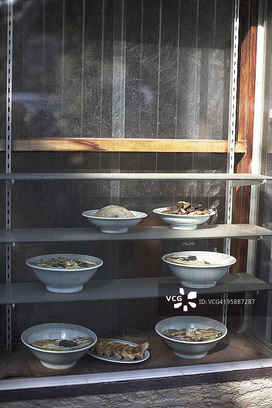 展示中的蜡制食品图片素材