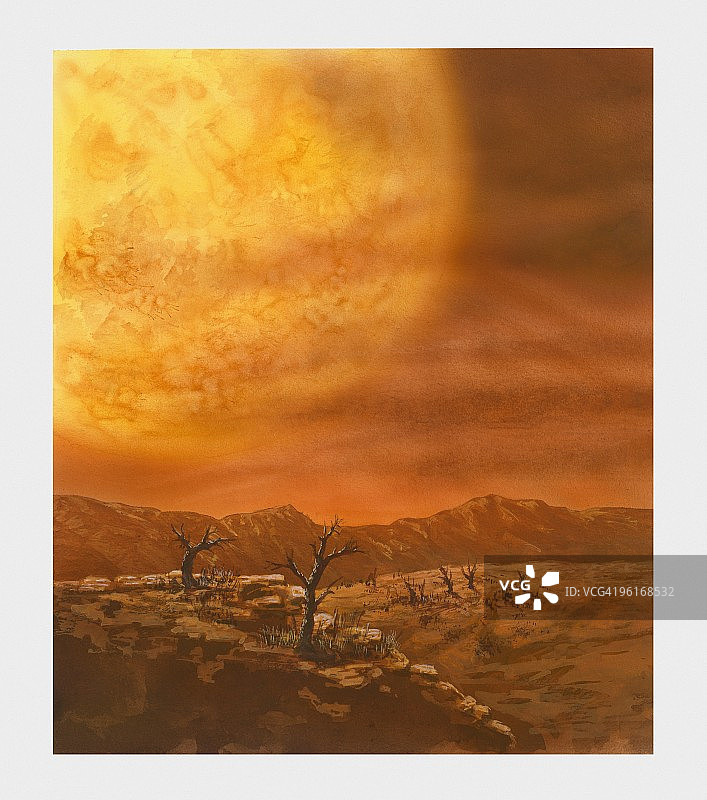 太阳演变成巨星过程插画图片素材