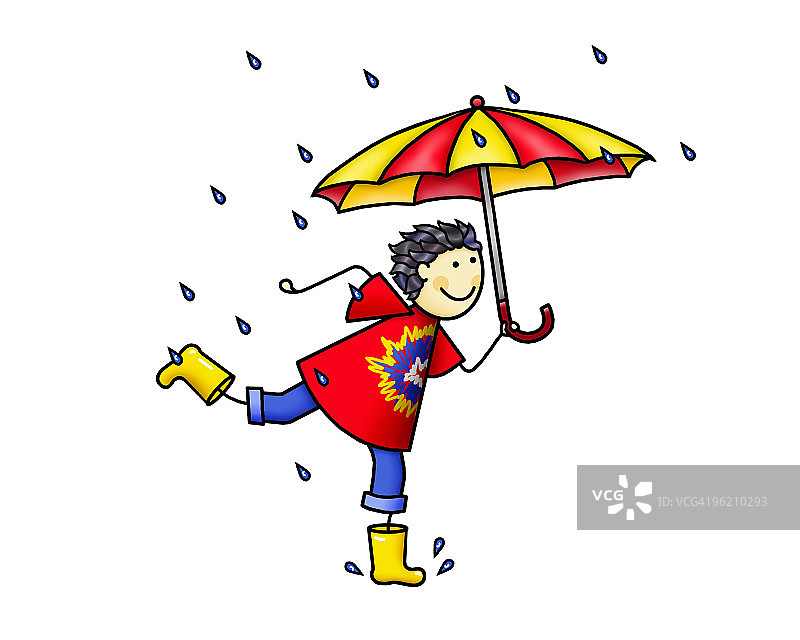 在雨中跑步图片素材