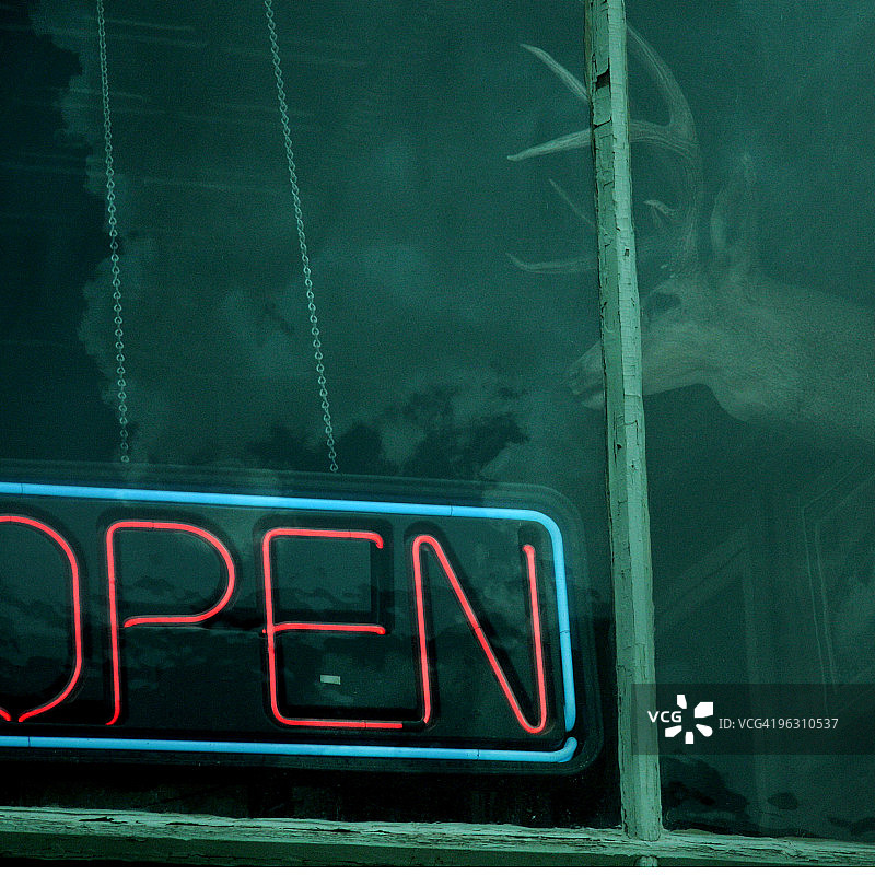 犹他州的Open霓虹灯标志图片素材