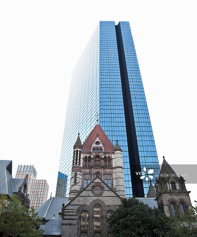 波士顿三一教堂和约翰汉考克大厦图片素材