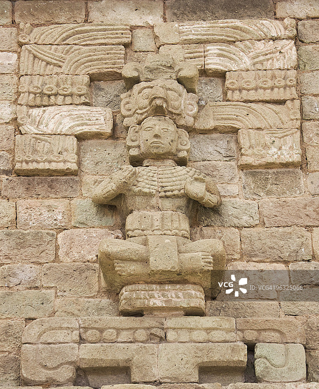 科潘玛雅遗址的雕刻人像图片素材