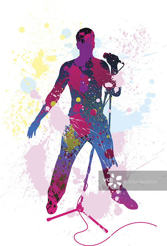 墨迹歌手图片素材