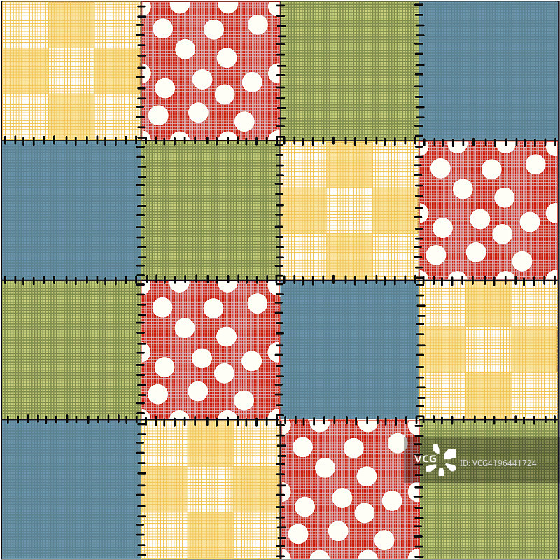 色彩斑斓的拼布被子图片素材