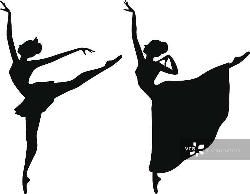 芭蕾舞演员剪影图片素材