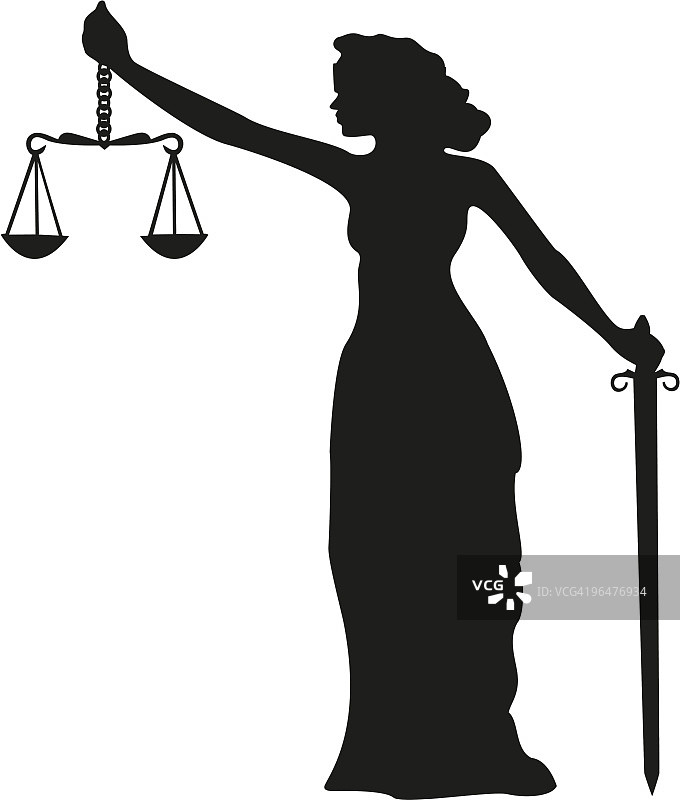 正义女神剪影图片素材