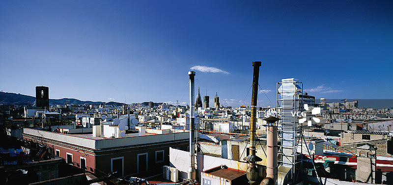 巴塞罗那哥特区屋顶景观图片素材
