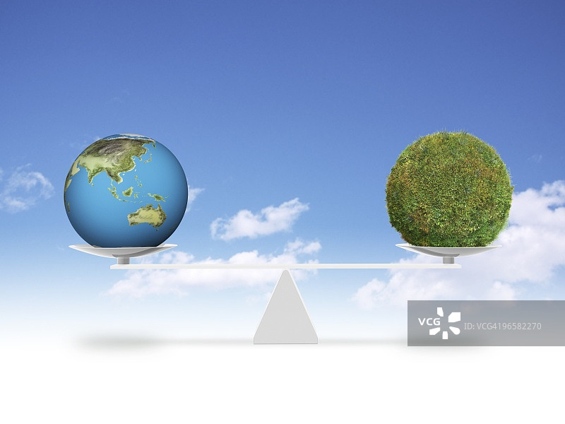 称重植物地球与植被覆盖的球体图片素材