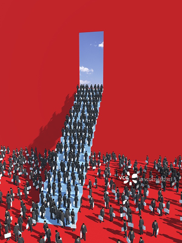 克隆商人爬楼梯图片素材