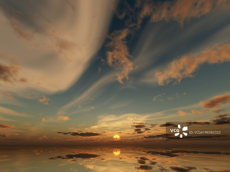 阳光下的海面图片素材