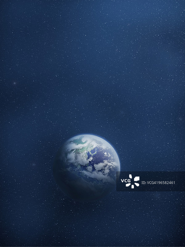 蓝色背景的地球电脑绘图图片素材