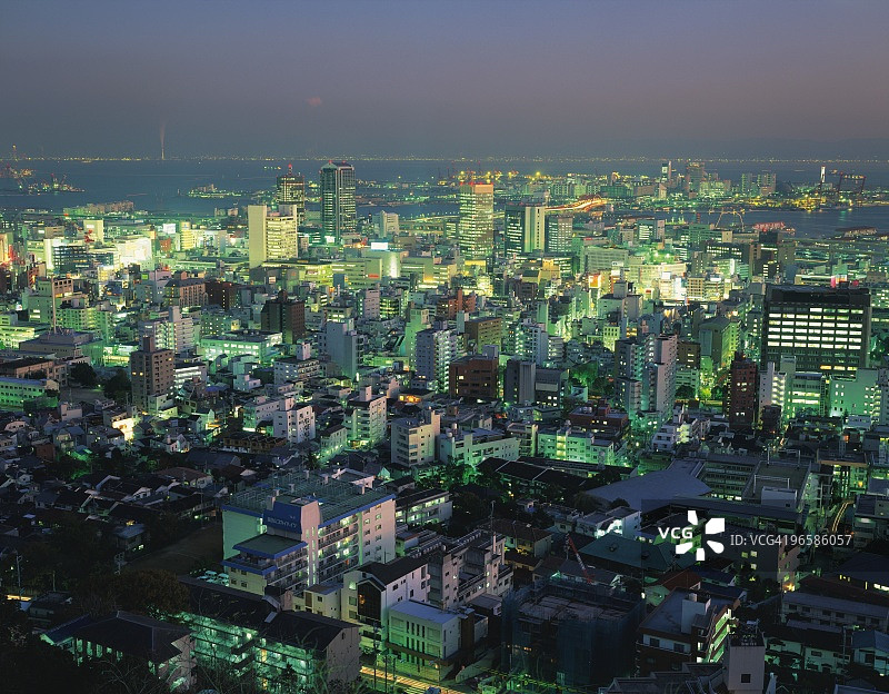 日本兵库县本州神户市的航拍景观图片素材