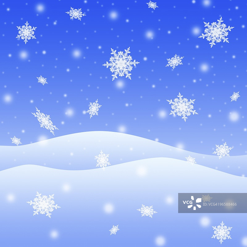 雪花落在雪景上的图像图片素材