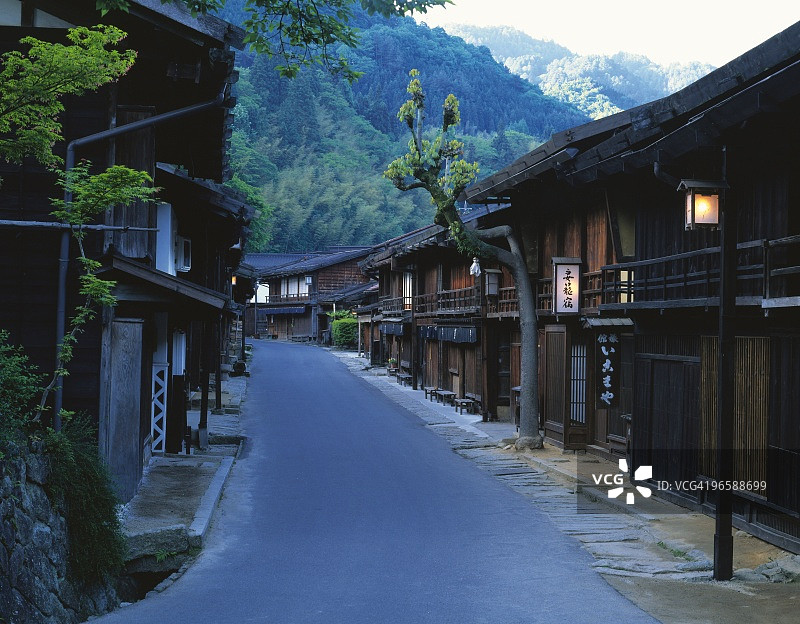 日本长野县南木曾町妻笼宿酒店图片素材