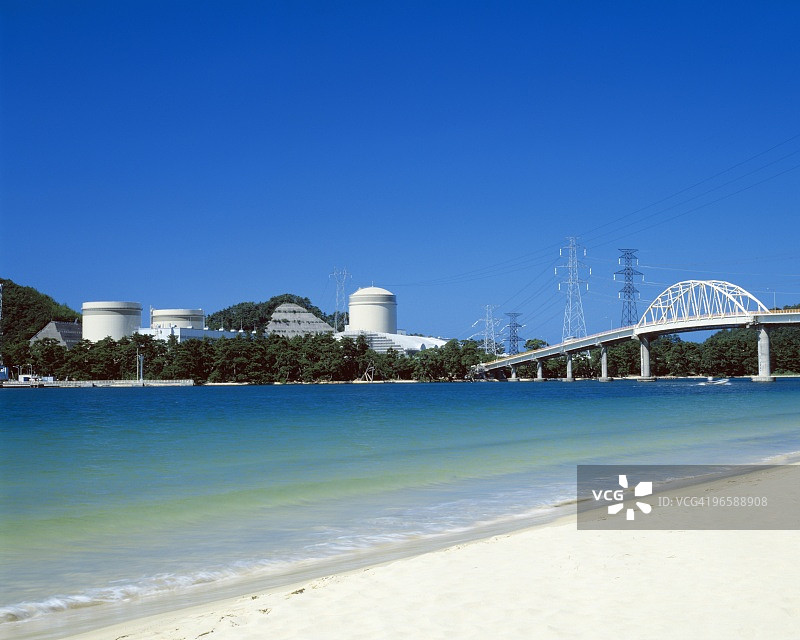 日本本州福井县美滨核电站图片素材
