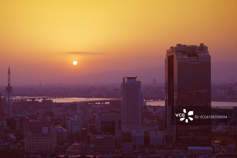 日本大阪市北区夜景图片素材