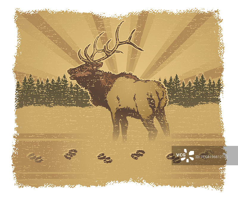 麋鹿Grunge风格图片素材