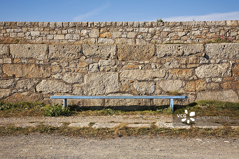 蓝色长椅图片素材