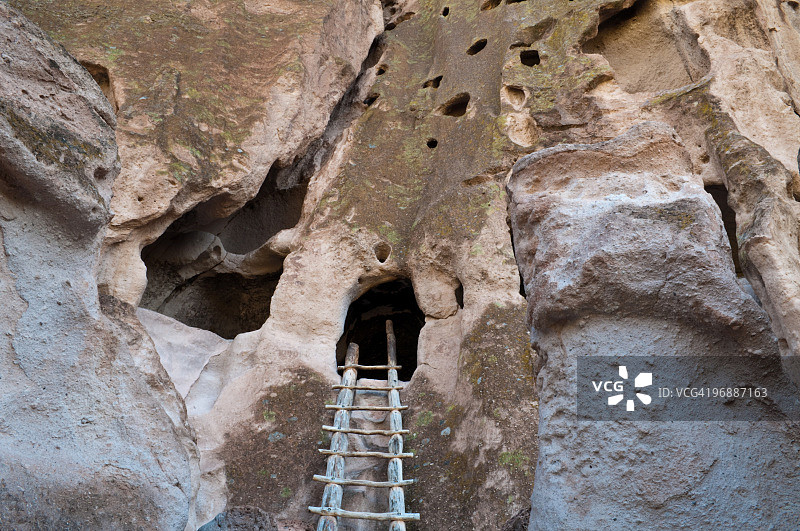 班德利尔国家纪念碑的穴居地，新墨西哥州图片素材