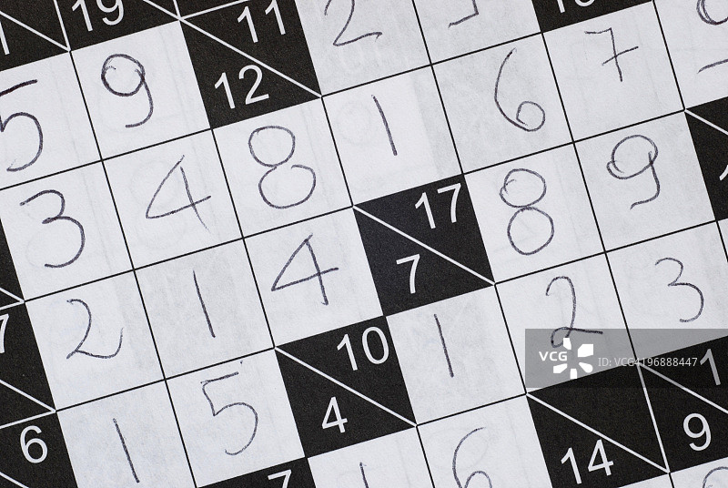 数独式日语逻辑游戏：kakuro图片素材