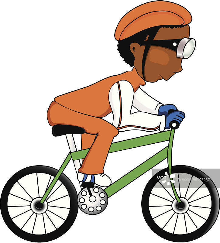 非洲裔美国男子骑自行车图片素材