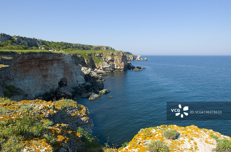 保加利亚卡门布里亚格村附近的黑海海岸图片素材