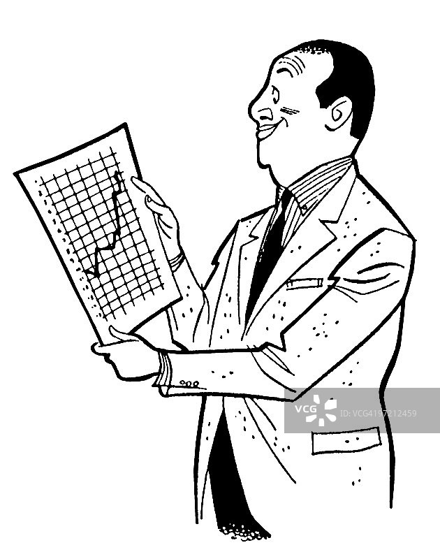 带图表的男人图片素材