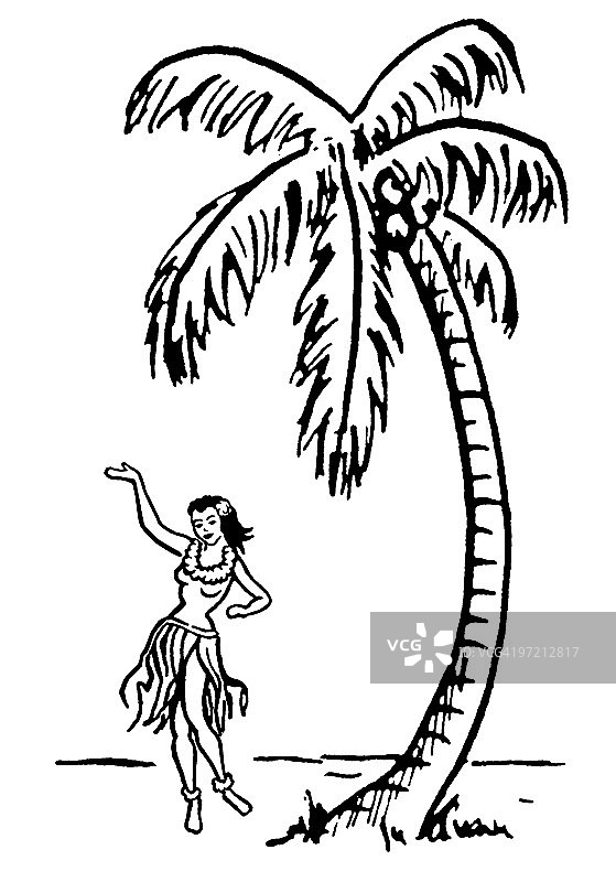 跳草裙舞的女孩图片素材