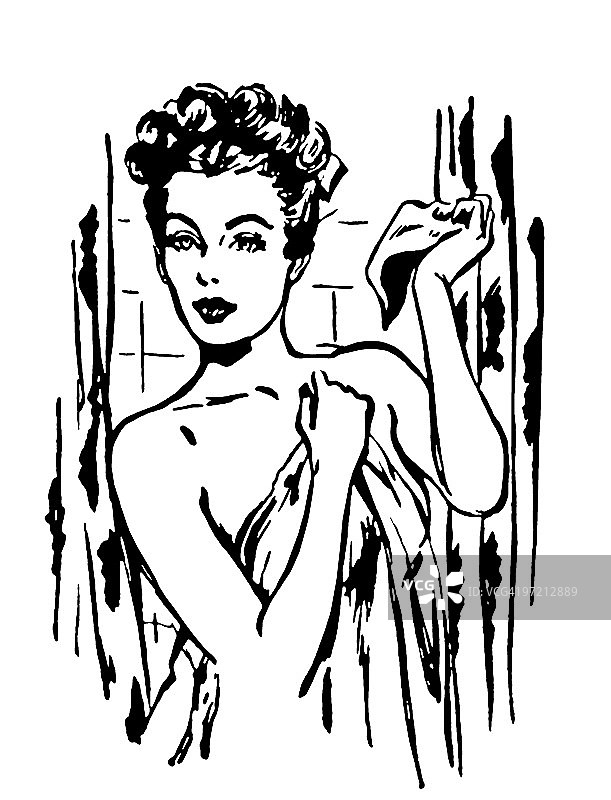 刚洗完澡的女人图片素材